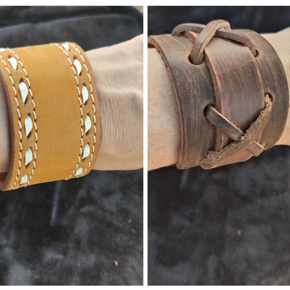 Jewelry - Set of Two Leather Cuff Bracelets